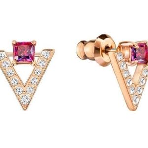 Swarovski Funk rose gold plated earring set